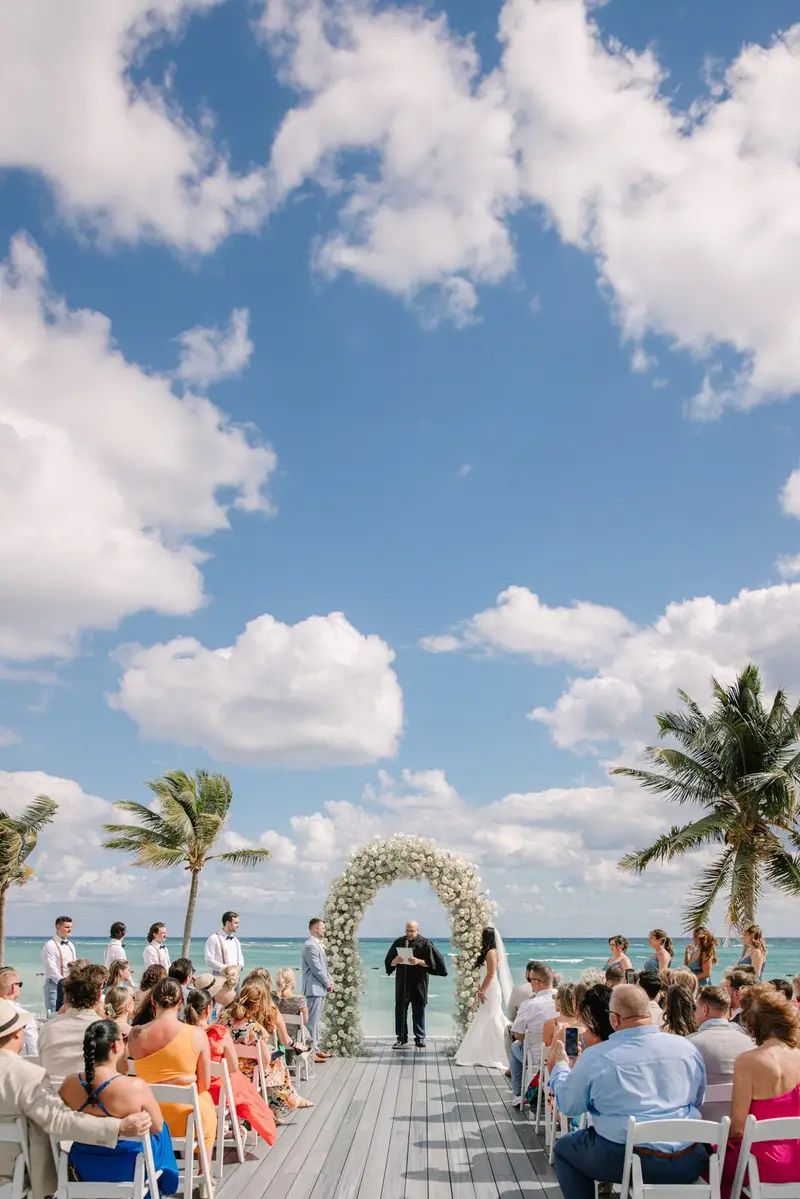 Sunset rooftop wedding at Dreams Tulum