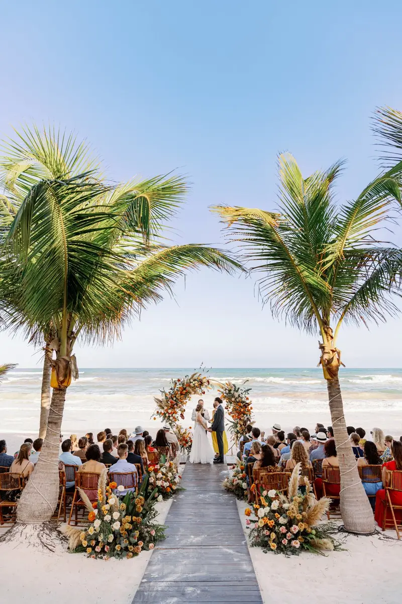 Beach wedding at Akiin, Tulum